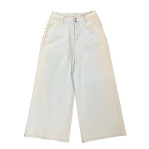 A Loves A Women’s Size 26 Beige Crop Wide Leg Jeans High Rise Sailor Stretch